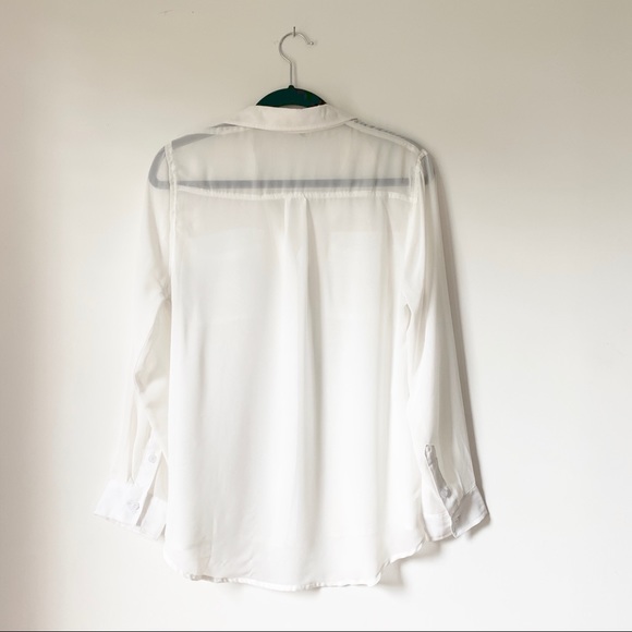Timing Sheer White Blouse - Picture 3 of 3